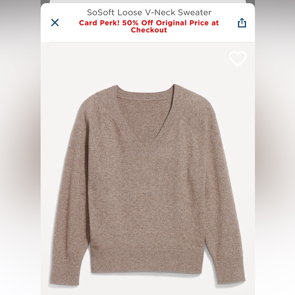 Soft loose v neck sweater old navyy